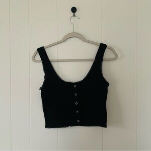 Forever 21 Black Button-Front Tank Top